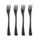 Axyaa Stainless Steel Mini Cake Fork Set - 4 Piece Forks for Dessert, Salad, Fruit