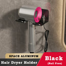 Axyaa Wall-Mounted Hair Dryer Holder: Metal Organizer for Bathroom Storage and Organization