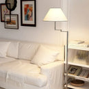 Axyaa Swing Arm Fabric Floor Lamp LED Nordic Minimalist for Home Interior