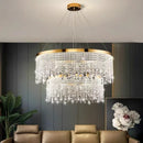 Luxury Crystal Chandelier Pendant Light for Living Dining Room by Axyaa