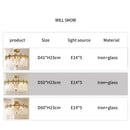 Axyaa Retro Leaf Glass Ceiling Chandelier - Luxurious Full Copper Light for Bedroom, Living Room, Dining Room
