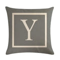 Axyaa Gray Alphabet Decorative Pillow Cover 45x45cm