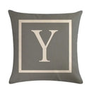 Axyaa Gray Alphabet Decorative Pillow Cover 45x45cm