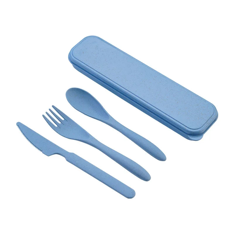 Axya Portable Cutlery Box Set - Knife, Fork, Spoon - Student Travel Essential