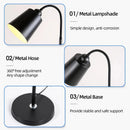 Axyaa Modern Adjustable Goose Neck LED Floor Lamp for Living Room Bedroom