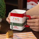 Axyaa Christmas Ceramic Mugs Gift Box Pack Snowman Santa Claus Handle Water Coffee Cup