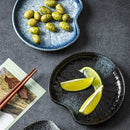 Axyaa Ceramic Japanese Style Irregular Bone Saucers for Cakes, Snacks, Fruits