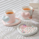 Axyaa Heart Coffee Cup & Saucer Set, Couple Mug, Camellia Tea, Breakfast Exquisite Gift