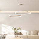Axyaa Modern Semicircular LED Chandelier for Dining Living Bedroom in Black White