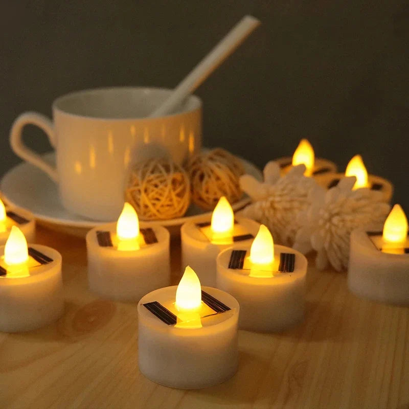 Axyaa Solar Tea Lights: Flameless LED Candles for Outdoor Home Decor