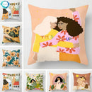 Axyaa Women Flower Oil Painting Decorative Pillowcase for Home Sofa Decor