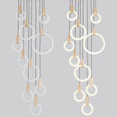 Axyaa Modern Circle Chandelier for Living Room Art Deco Restaurant.