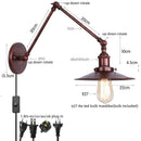 Axyaa Rustic Vintage LED Wall Lamps Pull Chain Switch for Stair Light Fixtures