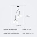 Axyaa Glass Ball Branch Chandelier: Minimalist Modern Light for Dining, Living, Bedroom