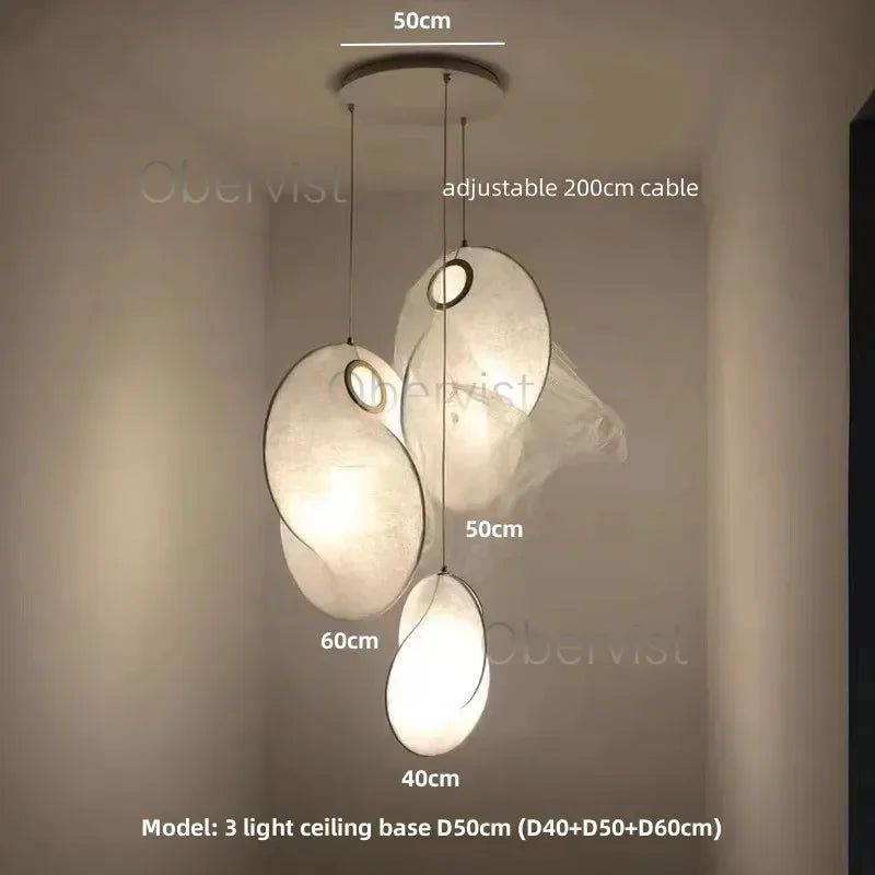 Axyaa Nordic Silk LED Pendant Chandelier for Home Decor