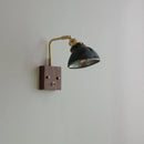 Axyaa Clear Glass LED Wall Lights with Modern Toggle Switch, Walnut Copper Stair Light