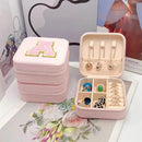 Axyaa Sequin Letter Jewelry Box with Mirror - Cute Portable Organizer Gift