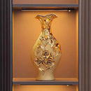 Axyaa Golden Ceramic Vase for Home, Office, Hotel - High-End European Style Handicraft