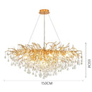Axyaa Luxury Crystal Chandelier: Modern Tree Branch Design for Bedroom and Living Room Lighting