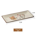 Axyaa Ceramic Sushi Plate - Japanese-style Rectangular Dish & Fried Fish Plate