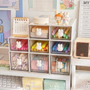 Axyaa Kawaii Plastic Desk Organizer Drawer Transparent Pen Holder for Home School