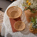 Axyaa Rattan Woven Towel Tray Snack Plate Fruit Storage Basket