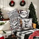 Axyaa Christmas Santa Deer Merry Words Cushion Cover for Sofa Bedroom Car Pillow