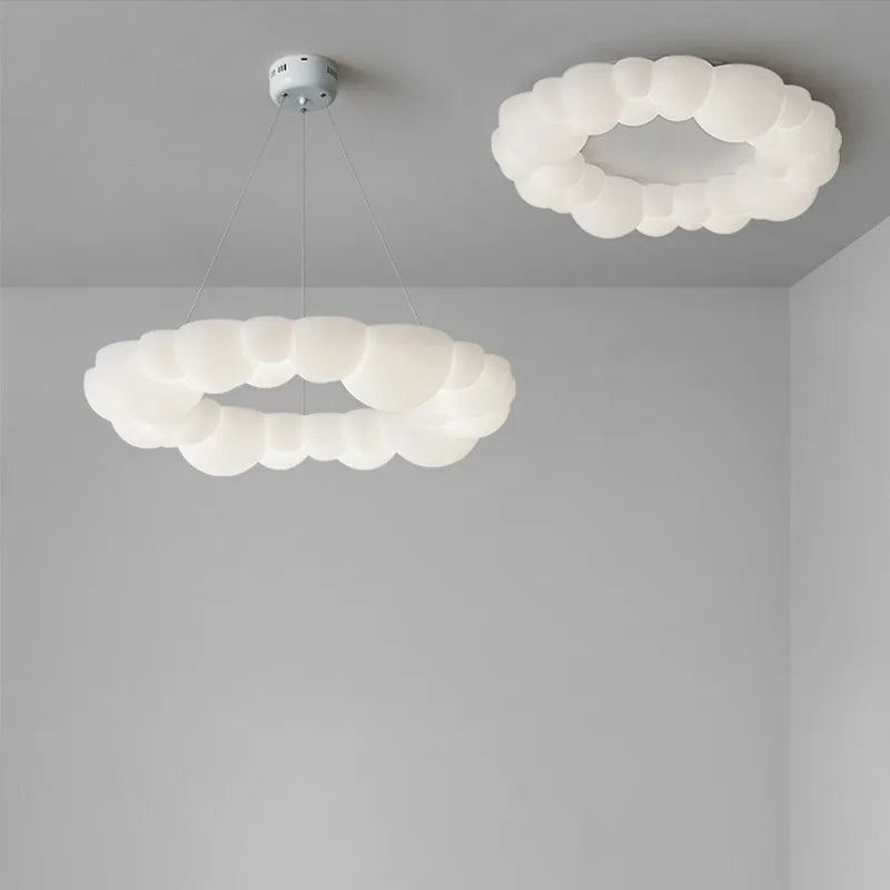 Axya Nordic Cloud Chandelier: Modern Bubble Pendant Lamp for Home Decor