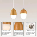 Axyaa Nordic Wood Grain Pendant Light in Milk White for Home Illumination