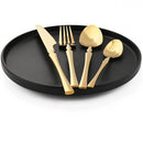 Axyaa White Gold Stainless Steel 24-Piece Tableware Set - Premium Silverware Collection