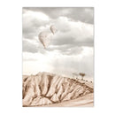 Axyaa Mosque Hot Air Balloon Canvas Print Wall Art for Bedroom Decor