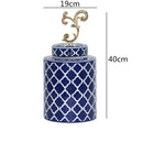 Axyaa Blue & White Porcelain Vase Jar: Classic Chinese Home Decor & Organization