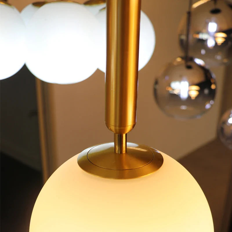 Axyaa Small Glass Chandelier Pendant Light - Modern Restaurant Ceiling Lamp