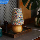 Axyaa Retro Floral LED Table Lamp for Bedroom and Living Room Decor