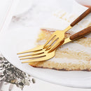 Axyaa Stainless Steel Wooden Handle Cutlery Set