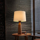 Axyaa Modern Solid Wood Table Lamp with Black Fabric Lampshade for Home and Office