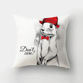 Axyaa Cartoon Dogs Feather Print Pillowcase Home Decor Sofa Seat Cushion Cover