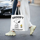 Axyaa Cartoon Dog Tote Bag - Foldable Shoulder Bag for Women and Students