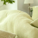 Axyaa Waffle Lyocell Cotton Queen Bedding Set: Soft, Breathable, Comfortable Duvet Cover