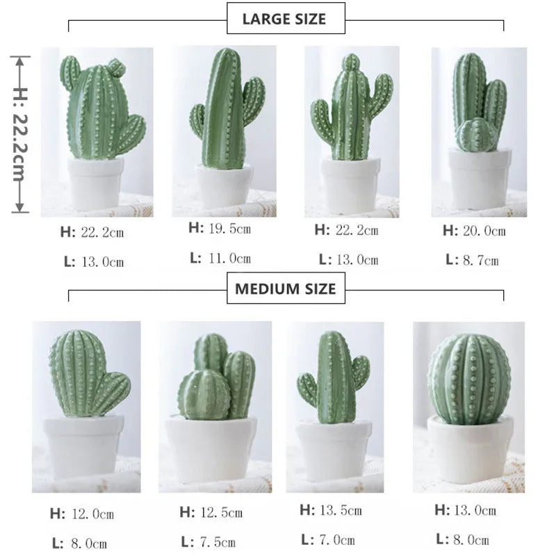 Axya Ceramic Cactus Ornaments: Modern Nordic Decor for Home, Garden, and Fashion