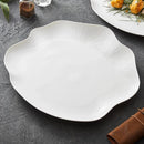 Axyaa White Ceramic Molecular Cuisine Plate Steak Salad Dessert Dish