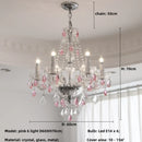 Axyaa French Blue Crystal Chandelier: Luxury Glass E14 Pendant Light, Romantic Living Room Decor