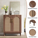 Axyaa Rattan Sideboard Buffet Cabinet, Set of 2, 59 Inch Accent Storage Cabinet