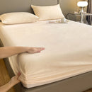 Axyaa Plush Velvet Fitted Sheet Set 3-Piece - High Quality Soft Mattress Cover & Pillowcase