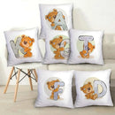 Axyaa Cartoon Bear Pillowcase - Decorative Cushion Cover for Sofa or Children's Room