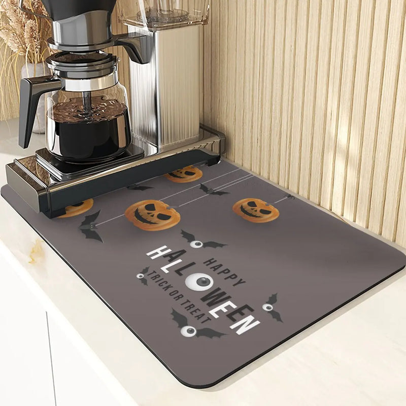 Axyaa Pumpkin Pattern Kitchen Absorbent Drying Mat & Cup Mats
