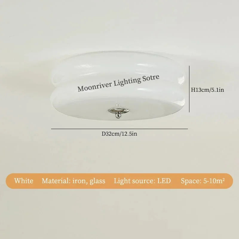Axyaa White Yellow Glass Led Ceiling Chandelier Modern Vintage Retro Pendant Lights