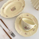 Axya Lace Ceramic Plate, Coffee Mug, Retro Tray, Utensil Storage Tool
