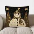 Axyaa Snowman Leopard Print Christmas Pillow Cover for Sofa, Bedroom, Car