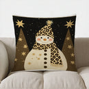 Axyaa Snowman Leopard Print Christmas Pillow Cover for Sofa, Bedroom, Car